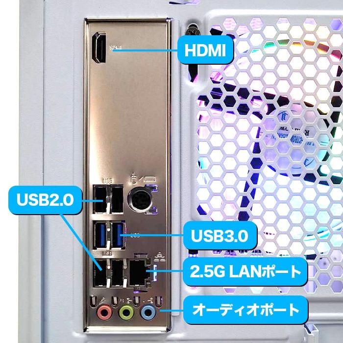 PASOUL ゲーミングPC デスクトップパソコン ホワイト メッシュ AMD 