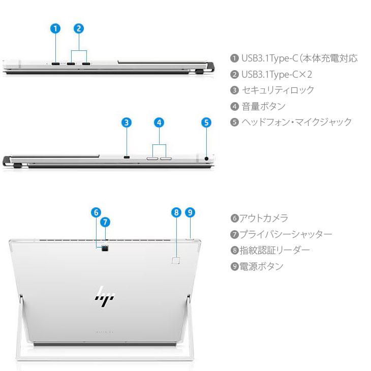 【中古パソコン SIMフリー】HP Elite x2 G4 中古 タブレット Win11 [Core i5 8265U メモリ8GB SSD256GB 無線 カメラ 指紋 13型]:良品の画像