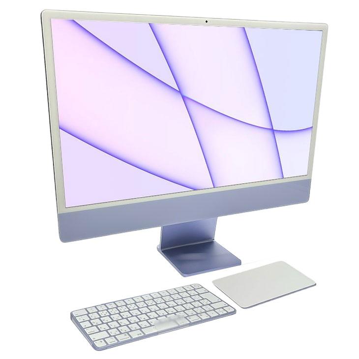 【中古】Apple iMac 24inch Z131 A2438 4.5K 2021 一体型 選べるOS Touch ID [Apple M1 8コア 16GB SSD512GB 無線 BT カメラ 24インチ Purple ]:アウトレットの画像