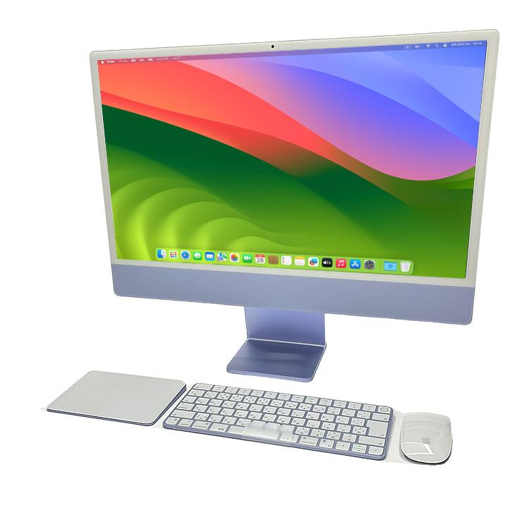 Apple iMac 24inch Z19P A2874 4.5K 2023 一体型 選べるOS Touch ID [Apple M3 8コア メモリ8GB SSD512GB 無線 BT カメラ 24インチ 純箱 Purple ]:美品｜whatfun｜09