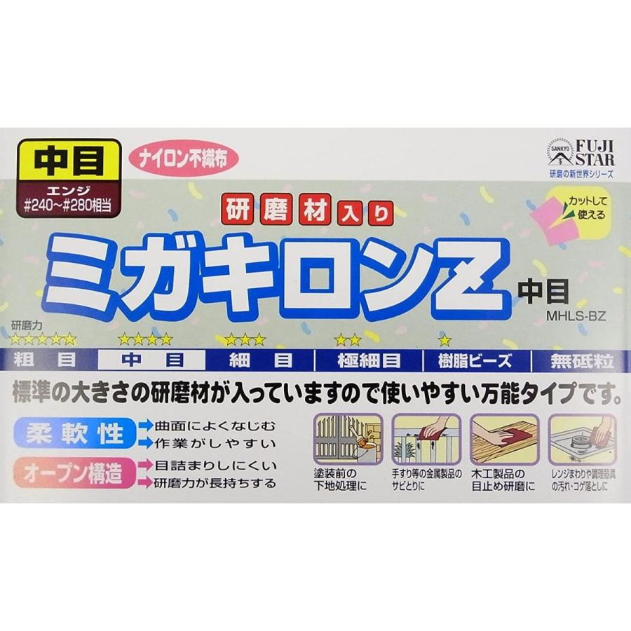 ミガキロンZ 中目 エンジ ナイロン 研磨 DIY 掃除 清掃 コゲおとし こげ落とし フライパン 錆取り サビ取り フジスター FS ミガキロン 三共理化学 4937591852755 | ブランド登録なし | 01