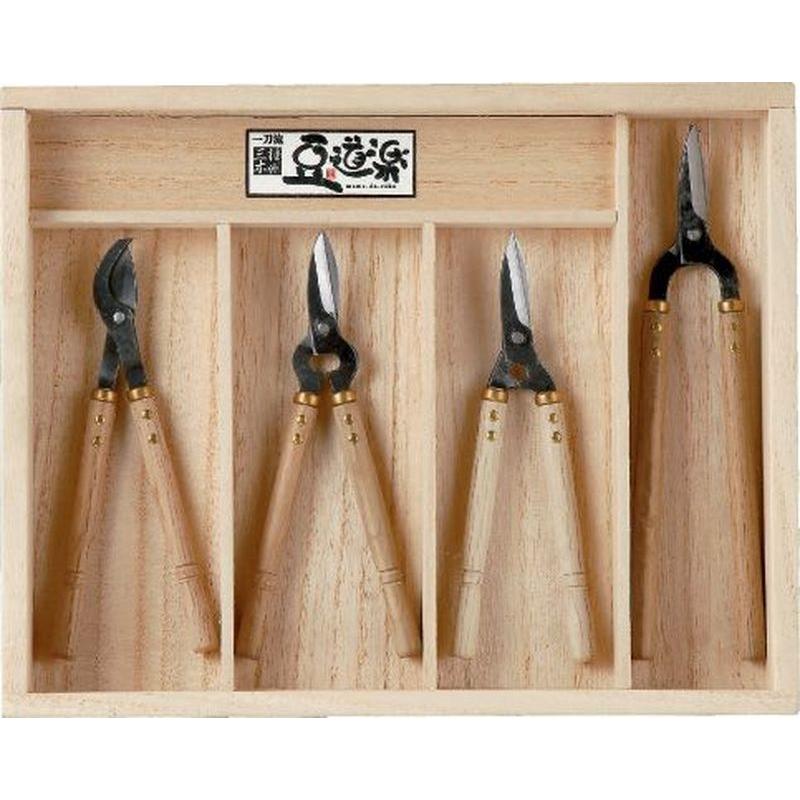 豆道楽 豆刈込鋏 四本揃 桐箱入 312000