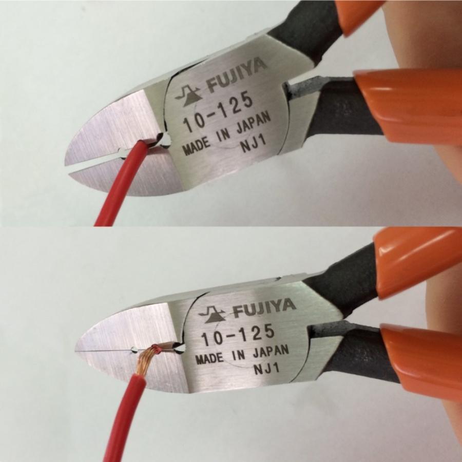 フジ矢 皮むきニッパ ワイヤーストリップ穴付 No.10 125mm 10-125