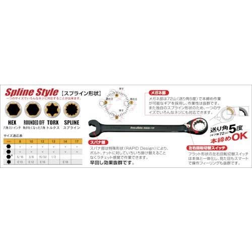 スエカゲツール Pro-Auto ラピッドスプラインギアレンチ 17mm RSG-19