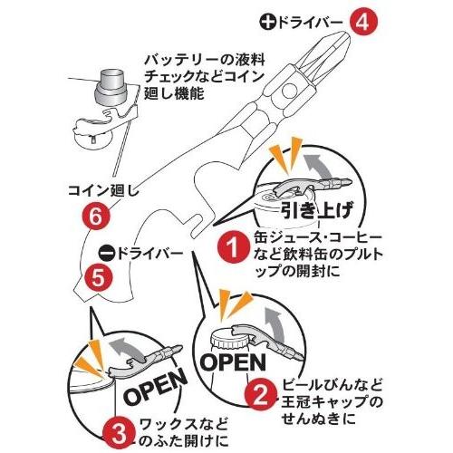 スエカゲツール Pro-Auto 栓抜き型ツールキーホルダー シルバー KTH-3