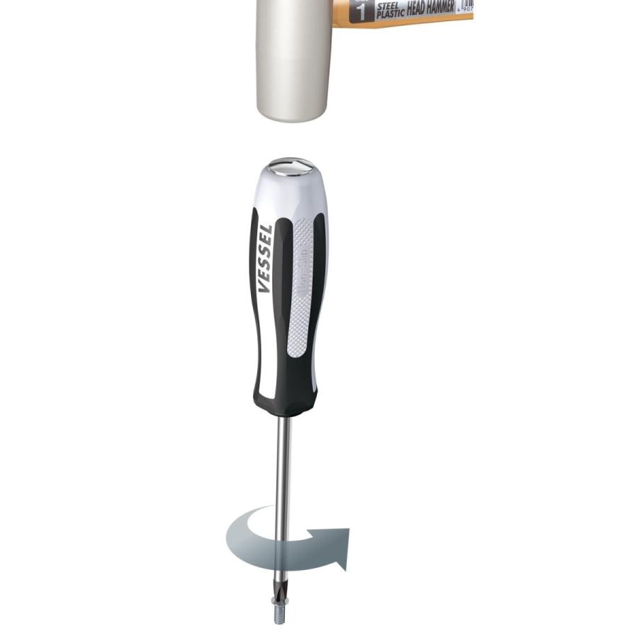 VESSEL ベッセル メガドラインパクタ マグネット No.980 ＋2×100 4907587107916 貫通ドライバー ドライバー つぶれたネジ 錆びたネジ プラスドライバー | VESSEL（工具） | 03