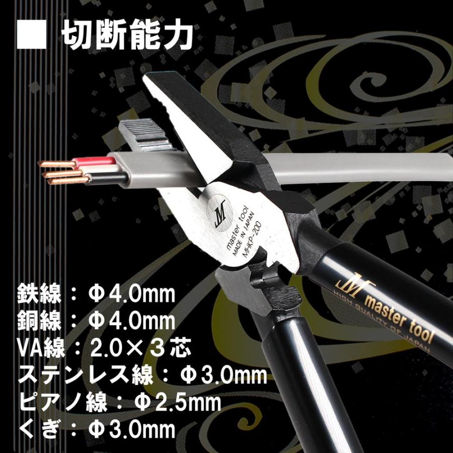 MASTER TOOL マスターツール 木村 炎龍 偏心電工ペンチ MHKP-200BG