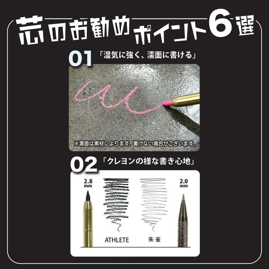 祥碩堂 MODEL ATHLETE 替芯 丸芯 2.8mm 芯削り付き ASL-K005 蛍光