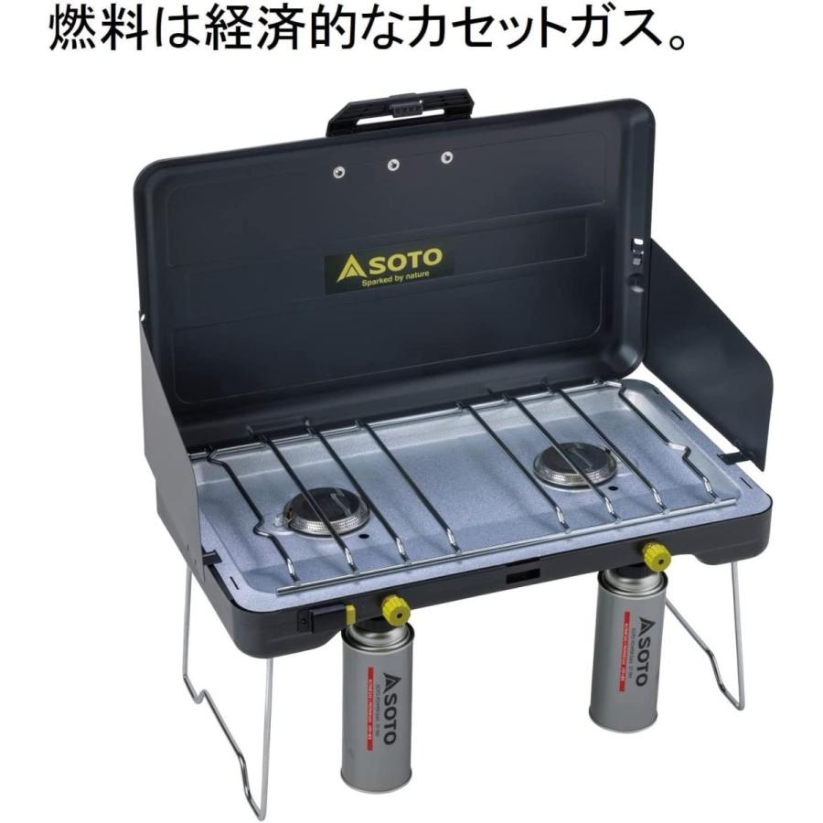 新富士バーナー - soto ソト ツーバーナー ST-N525 フルセット 収納ケース付！ 新富士バーナー SOTO ソト 2バーナー ST-527 ツーバーナー キャンプ