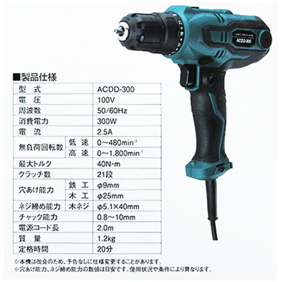 新興製作所 ドライバードリル ACDD-300 4954008985875 : WHATNOT