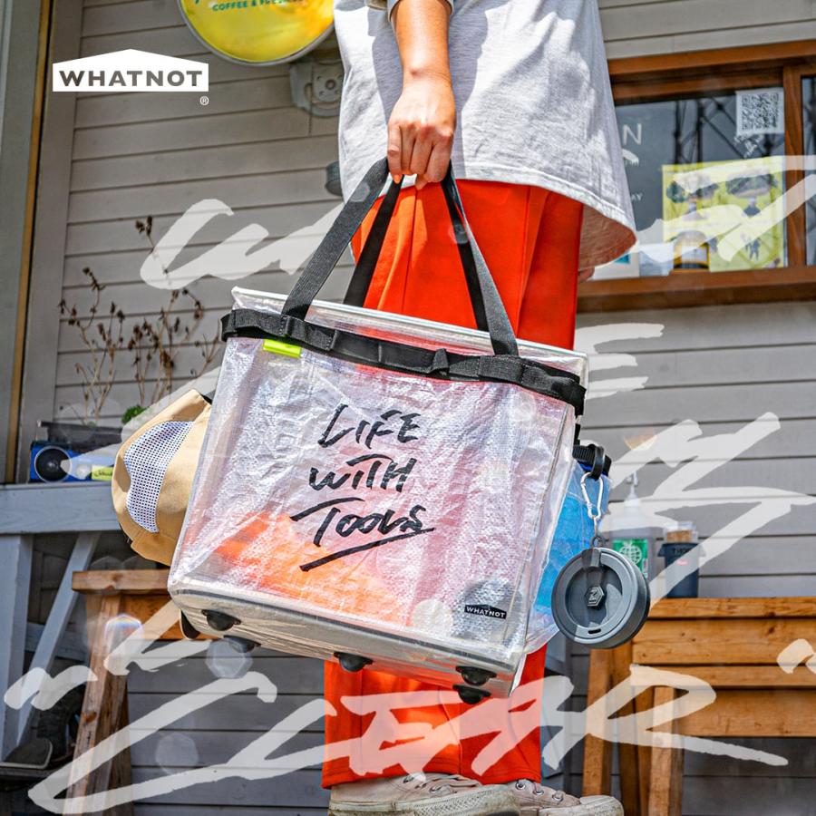 WHATNOT ワットノット ワンタッチバケット クリア 収納コンテナ WHATNOT ワットノット ワンタッチバケット クリア 収納コンテナ