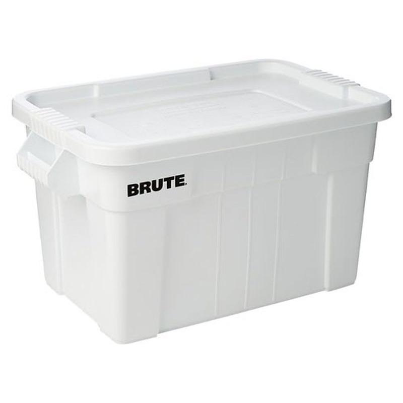 コンテナ 収納ボックス フタ付き おしゃれ ラバーメイド Rubbermaid BRUTE トート ボックス Lサイズ/ホワイト FG9S3100WHT 86876166194｜whatnot