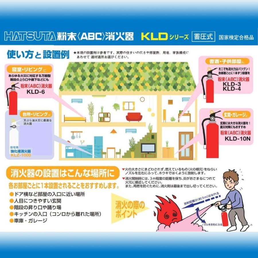 消火器 ハツタ ハツタABC粉末消火器 蓄圧式 6型 初田製作所 初田 家庭用 業務用 粉末 ABC 火災 火事 火消し 業務用消火器 KLD-6 4994152002196 | ブランド登録なし | 03