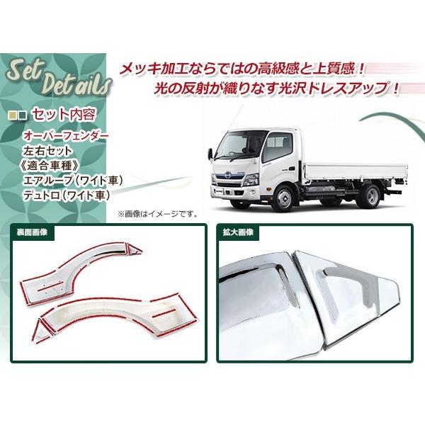 大型商品 日野 デュトロ ワイド メッキ ドア ガーニッシュ フェンダー