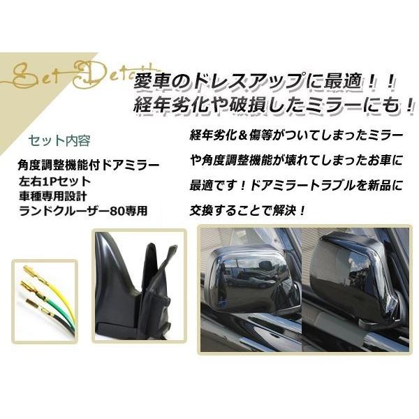 ランドクルーザー 80系 ドアミラー ブラック 左右 ランクル H1/10〜H8 