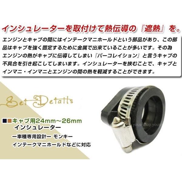 モンキー、カブなどにoko24キャブレター　スペアインシュレーターセット モンキー/カブシリンダーヘッド用インシュレーターφ23mm 【ポスト投函