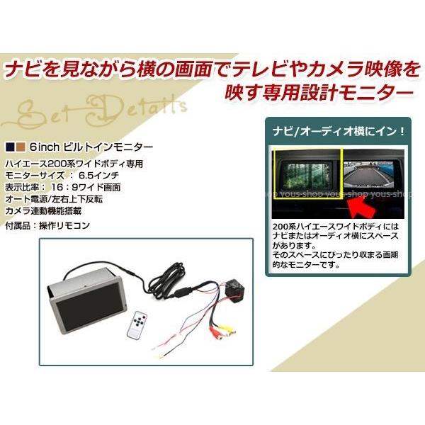 6.5インチ ビルトインモニター ハイエース 200系 1型2型3型4型 ワイド