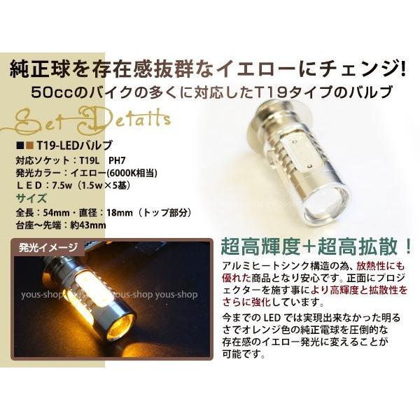 スーパーカブ90 T19 ヘッドライト 12V LED 7.5W PH7 JOG 原付 H6M 簡単