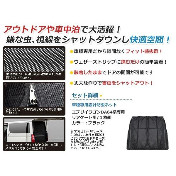 DA64系 エブリィワゴン ラゲッジ リアゲート トランク 防虫ネット