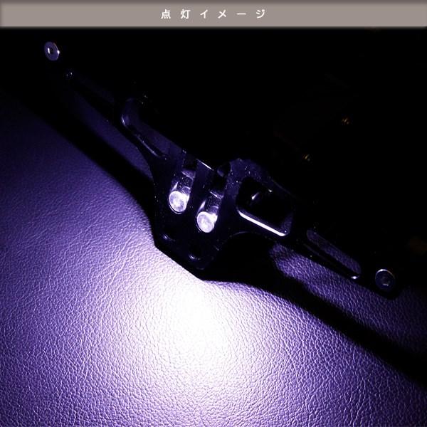 黒 可変 フェンダーレス ナンバーステー アルミ LEDナンバー灯付 CNC