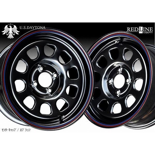 Daytona Black 15x7 P127 4本 Allied Wheel Components Black Daytona 15x7 5x139.7 -6ET 83.82