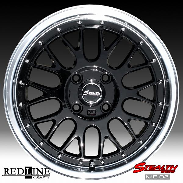 ステルスレーシングホイールタイヤセット6J+45ハブ67 ステルスレーシング ME-02 新製品 ドレスアップサイズ 15x5.5J 軽四
