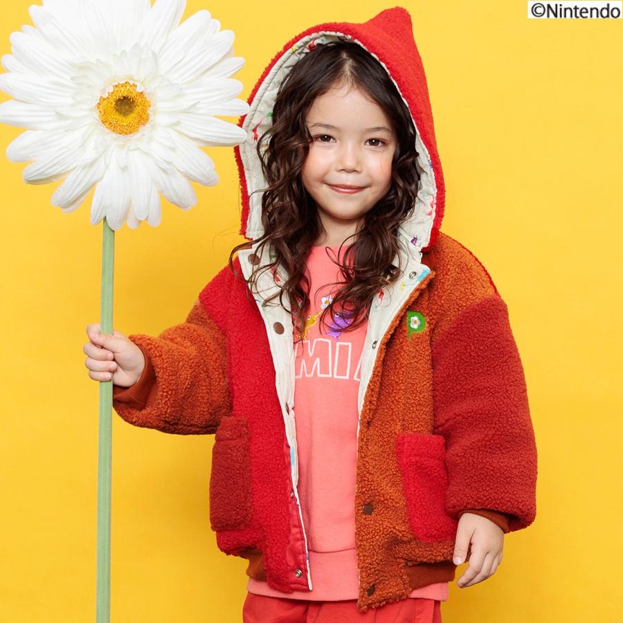 子供 ブルゾン ピクミン リバーシブル ボア 男の子 女の子 キッズ 子供服 80 90 赤ちゃん かわいい おしゃれ プレゼント ギフト 夏の画像