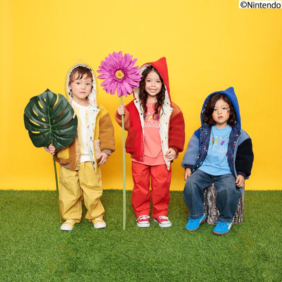 子供 ブルゾン ピクミン リバーシブル ボア 男の子 女の子 キッズ 子供服 80 90 赤ちゃん かわいい おしゃれ プレゼント ギフト 夏の画像