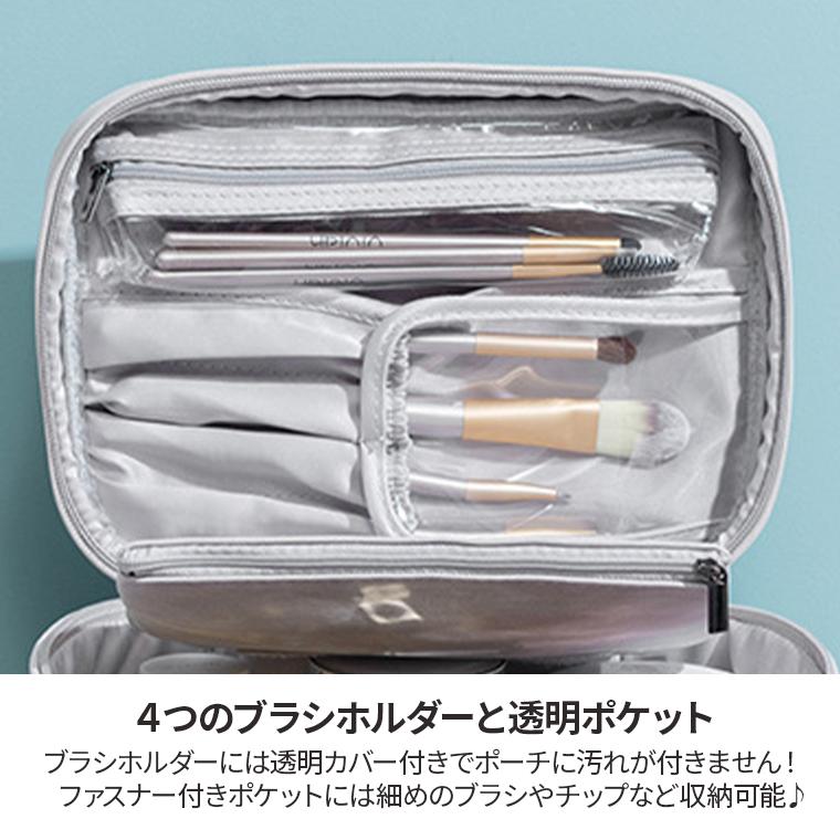 ノベルティ　バニティポーチ　コスメポーチ LC 花柄 バニティポーチ 大容量 ブラシ収納ポケット 化粧ポーチ メイク