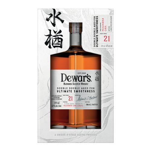 【希少品おまけ付き】デュワーズ ダブルダブル 21年 ミズナラ 500ml 水楢 デュワーズ ダブルダブル 21年 ミズナラ 500ml 46度 水楢 箱付き