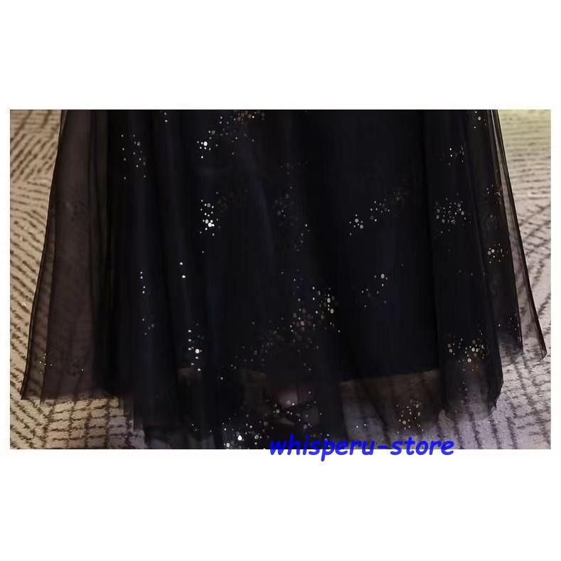 ワンピース レディース 高級パーティードレス レース マキシ丈 7分袖