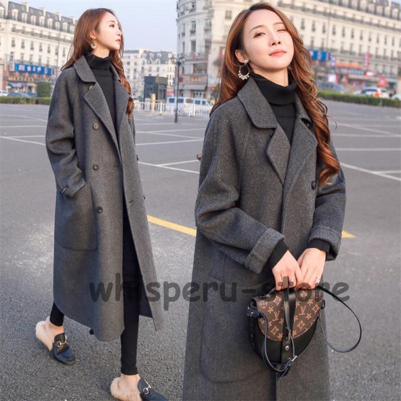 【マキシ丈】LOEWE チェスターコート　ネイビー　40　テーラードコート Limue コート チェスターコート スタンドカラーマキシ丈コート