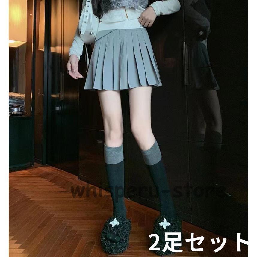 ニーハイソックス レディース ハイソックス ソックス サイハイ 2足