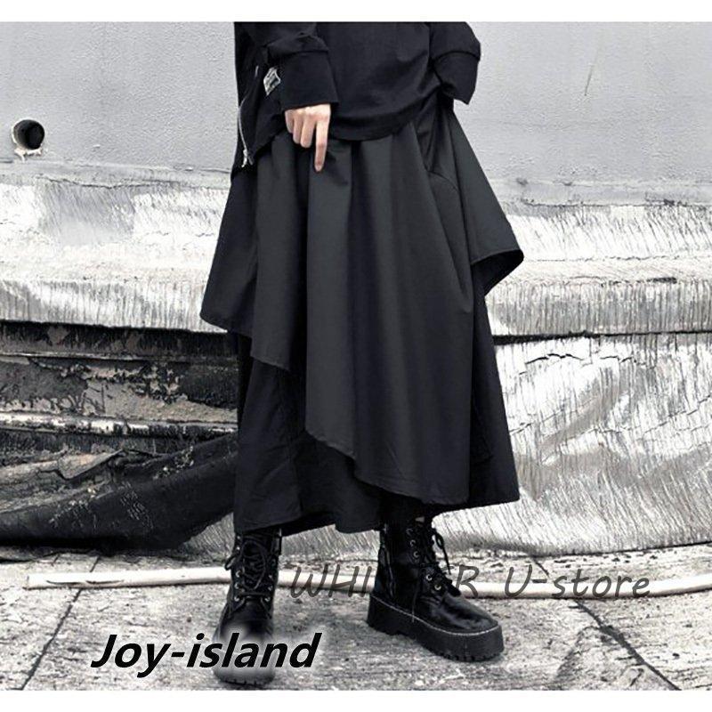 袴パンツ モード系 ワイドパンツ レディース スカート風 メンズ 韓国