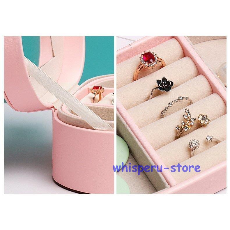 ジュエリー アクセサリー用品 収納ボックス ケース 大容量 楕円 2段式