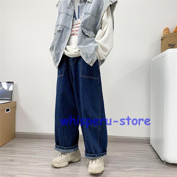ワイドパンツ メンズ 極太 デニム ジーンズ ストリート ダボパン ワイドパンツ メンズ 極太 デニム ジーンズ ストリート ダボパン