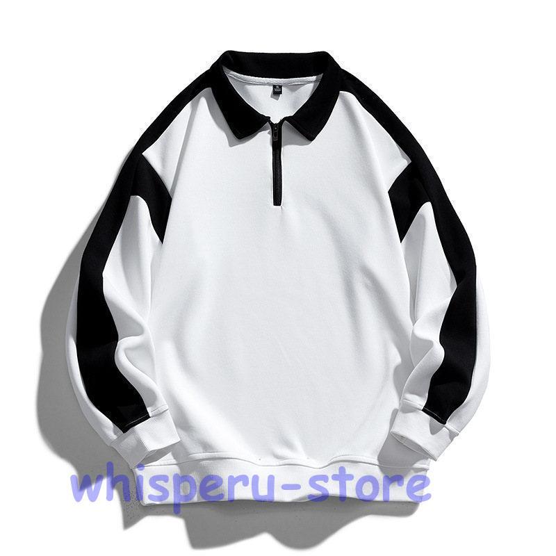 トレーナー メンズ 長袖 スウェット ハーフジップ襟付き トップス プル