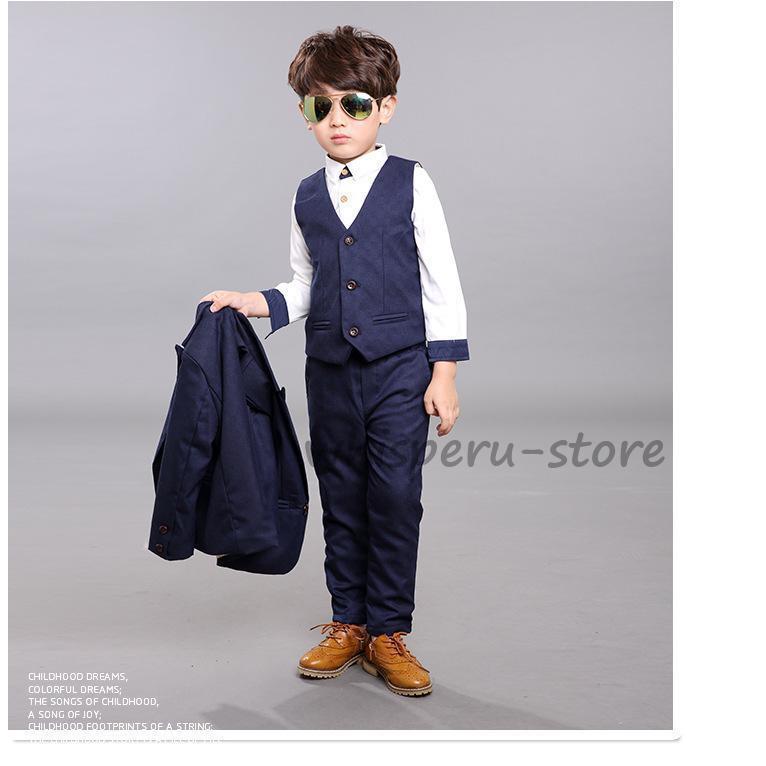 男の子 フォーマルスーツ キッズスーツ 男の子スーツ 5点セット ジャケット、ベスト、ズボン おしゃれ かっこいい 入学式 七五三 卒業式 チェック柄 90-160の画像