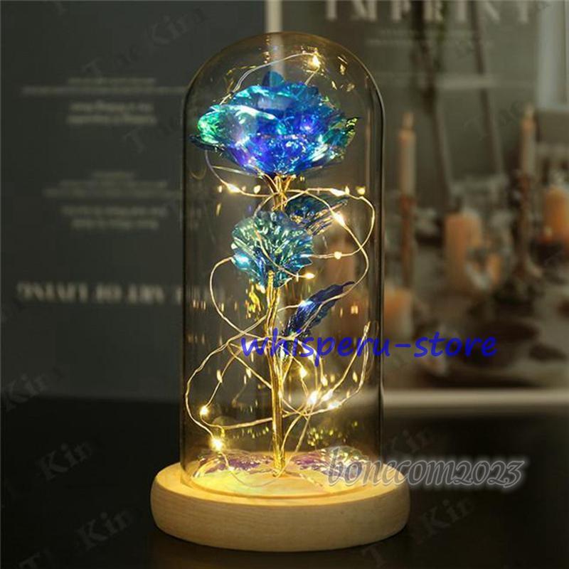 バラ 枯れない花 ソープフラワー ギフト 金 造花 LEDライト付き 電池式