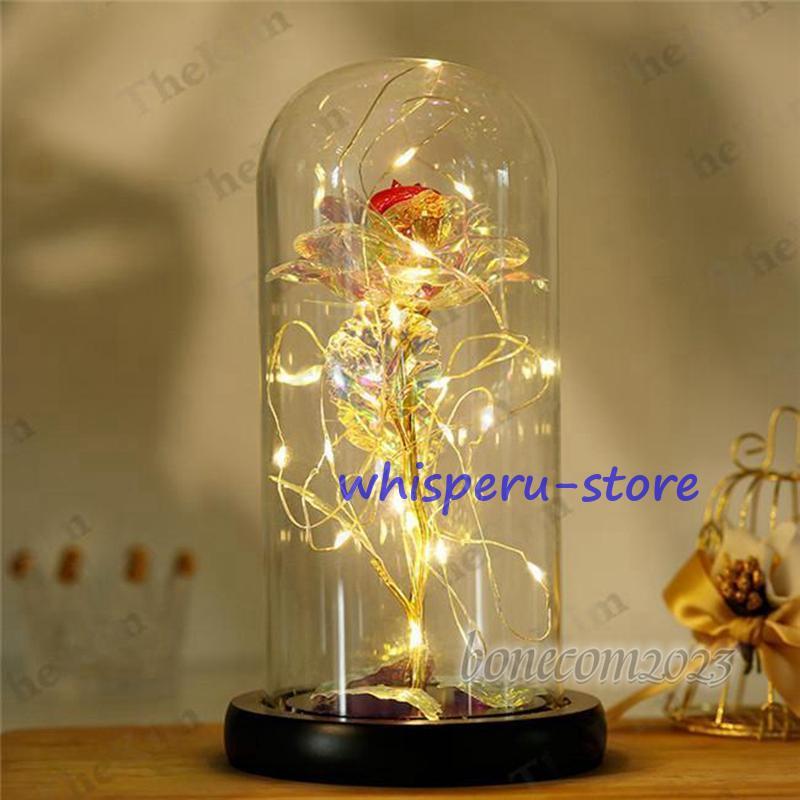 バラ 枯れない花 ソープフラワー ギフト 金 造花 LEDライト付き 電池式