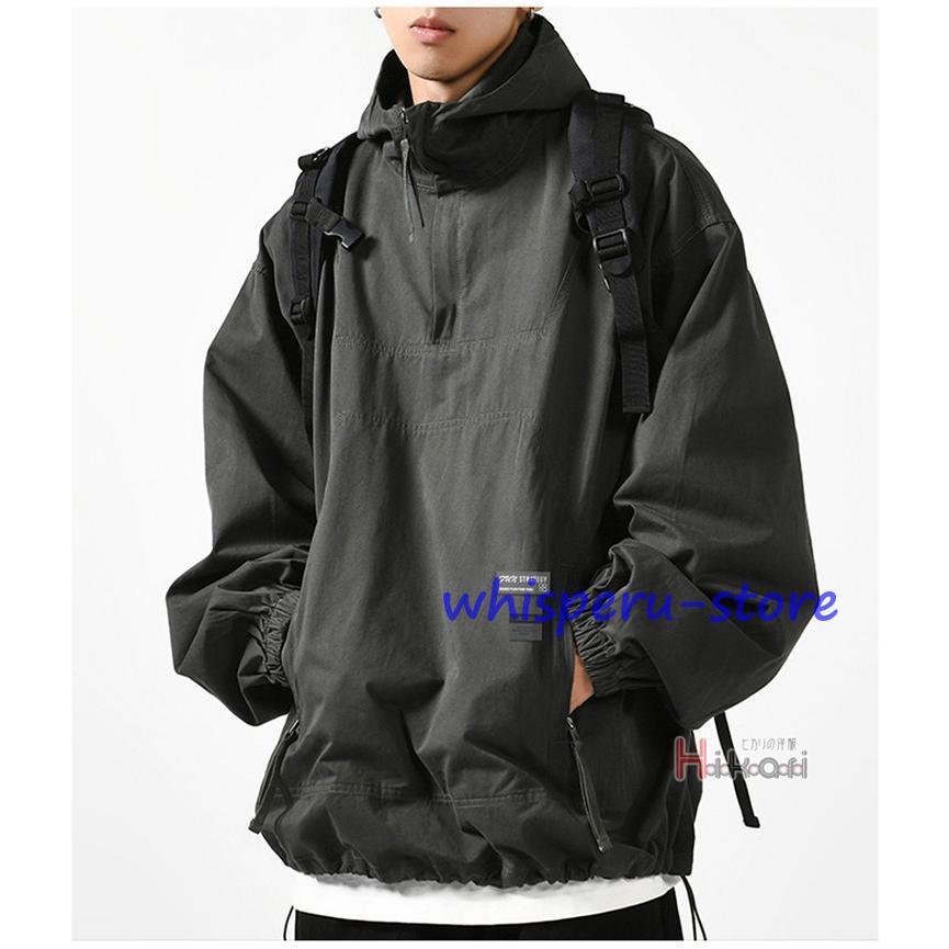 アノラックパーカー メンズ パーカー 綿100% プルオーバー