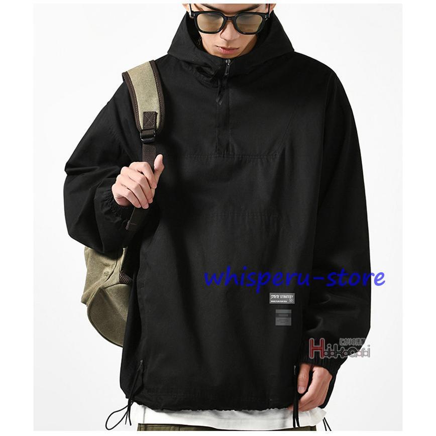 アノラックパーカー メンズ パーカー 綿100% プルオーバー