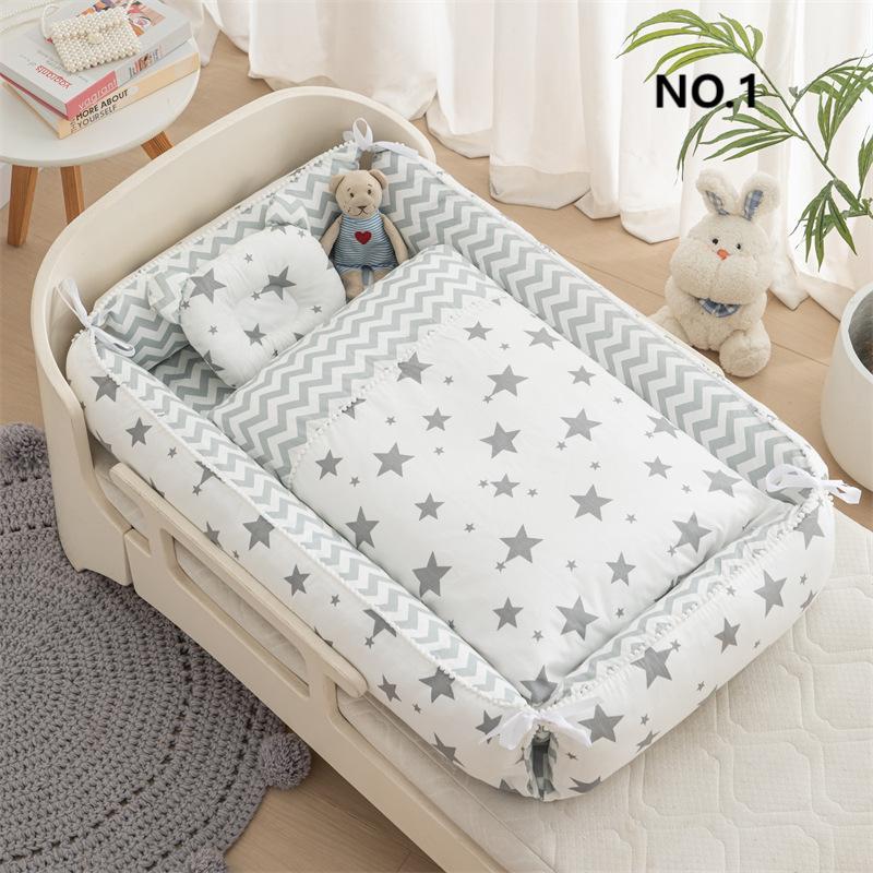 値下げ！再募集！美品！ベビーベッドと可愛い星柄の布団のセット