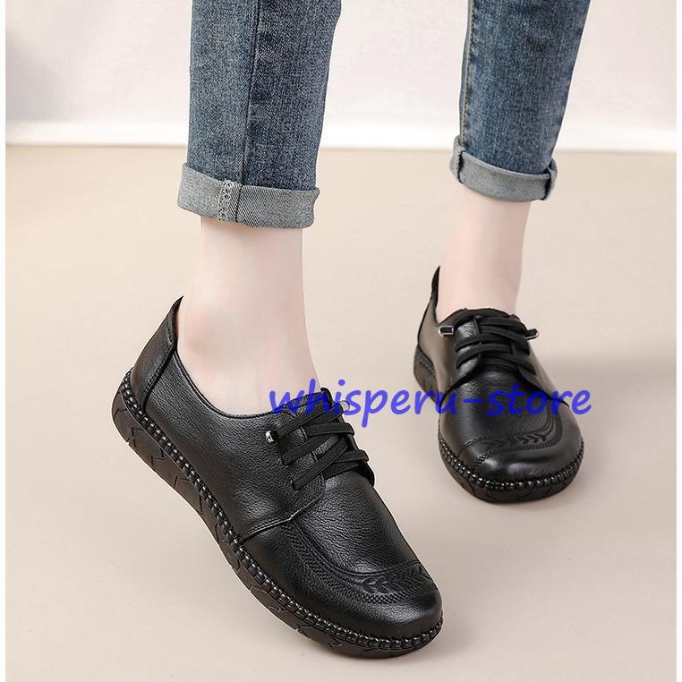 デッキシューズ レディース 牛革 本革 ぺたんこ やわらか フラット