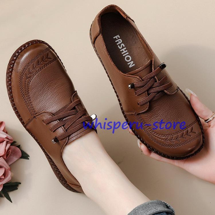 デッキシューズ レディース 牛革 本革 ぺたんこ やわらか フラット