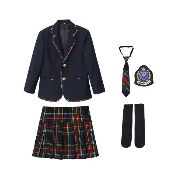 スーツ 女の子 フォーマルスーツ おしゃれ 入学式 卒業式 小学生子供服  高校生 JK制服 スカート発表 入学式 学生服 七五三 フリルスカート キッズ グレーの画像