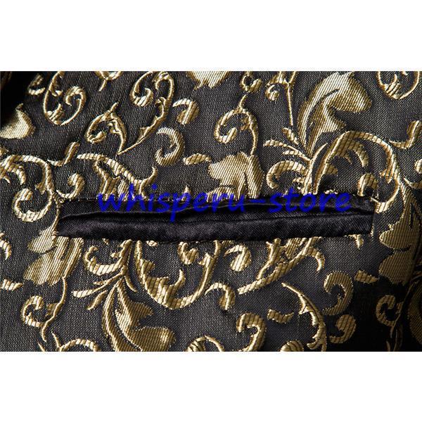 メンズ テーラードジャケット 舞台衣装 ライブ衣装 ペイズリー柄刺繍 ネクタイ付 ステージ衣装 メンズ ジャケット 花柄 カラオケ 大会 総柄 男性スーツ