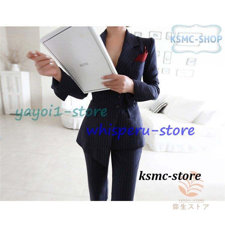パンツスーツ レディース 結婚式 ストライプ セットアップ テーラード