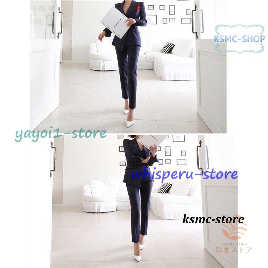 パンツスーツ レディース 結婚式 ストライプ セットアップ テーラード