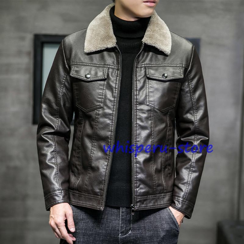 レザージャケット メンズ ライダースジャケット 革ジャン フード